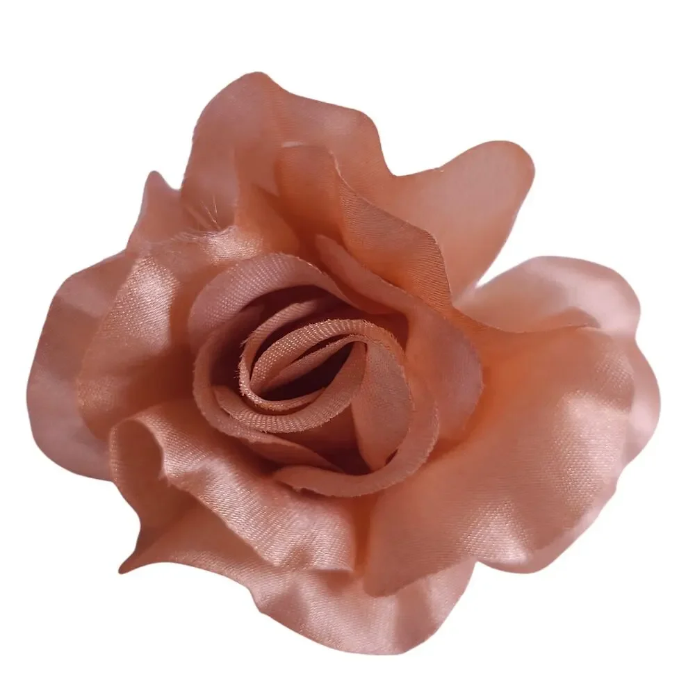 50 Peach Orange Satin Rose Heads Stemless Wedding Floral Craft DIY 2.5in Flowers